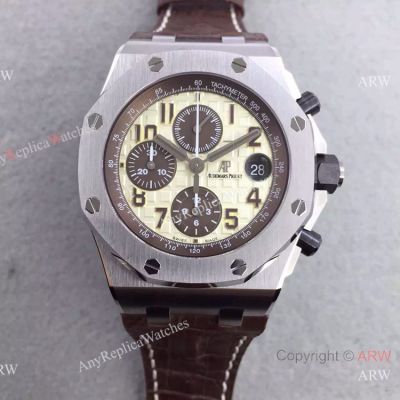 Swiss Grade Audemars Piguet Replica Watch SS Brown Leather